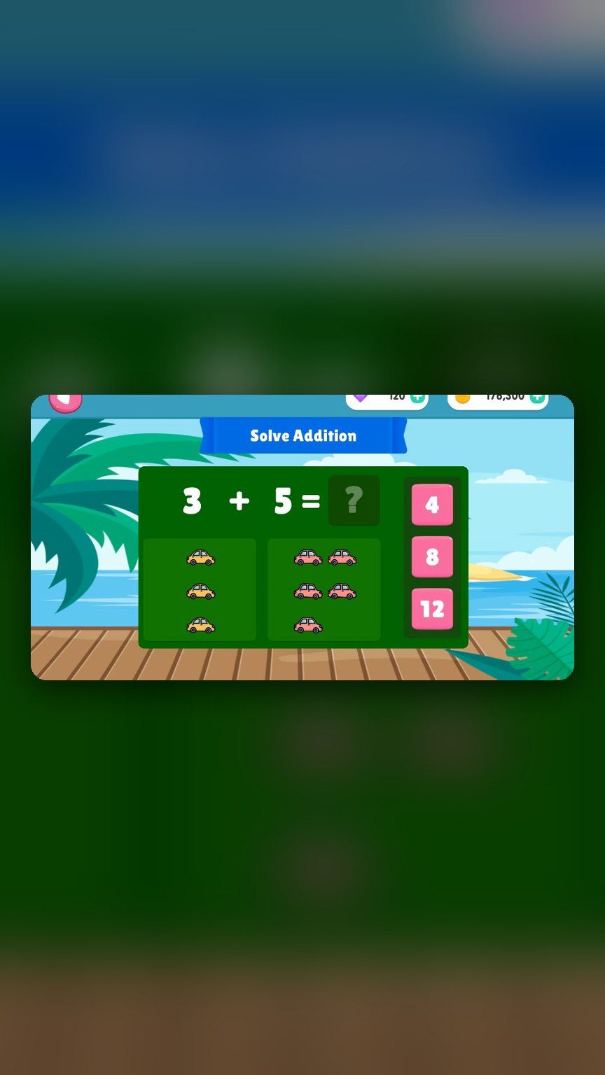 Alpha Kids addition mini-game