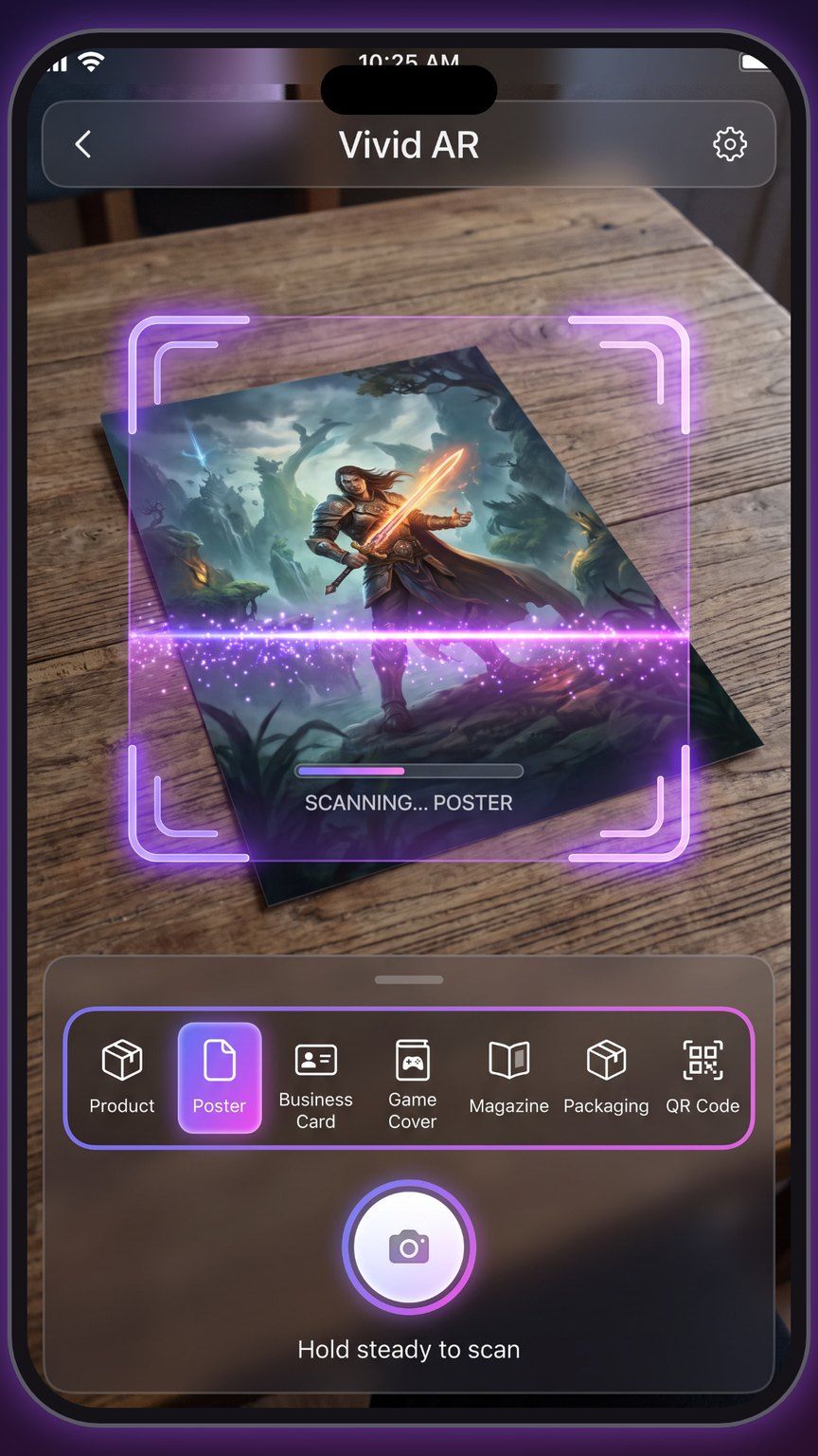 Scanning a game poster with Vivid AR