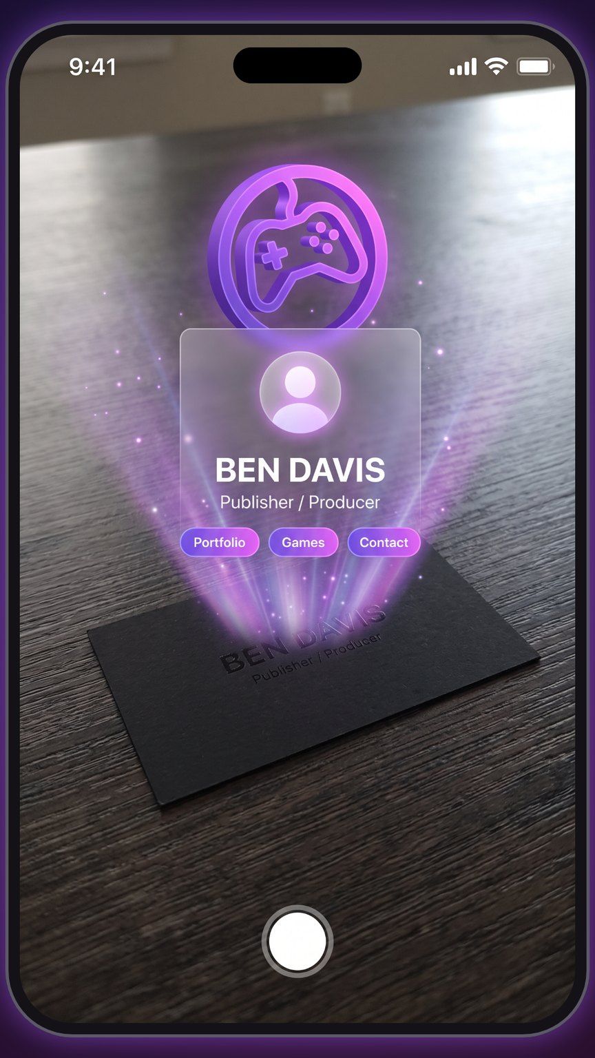 A business card turned into a 3D profile