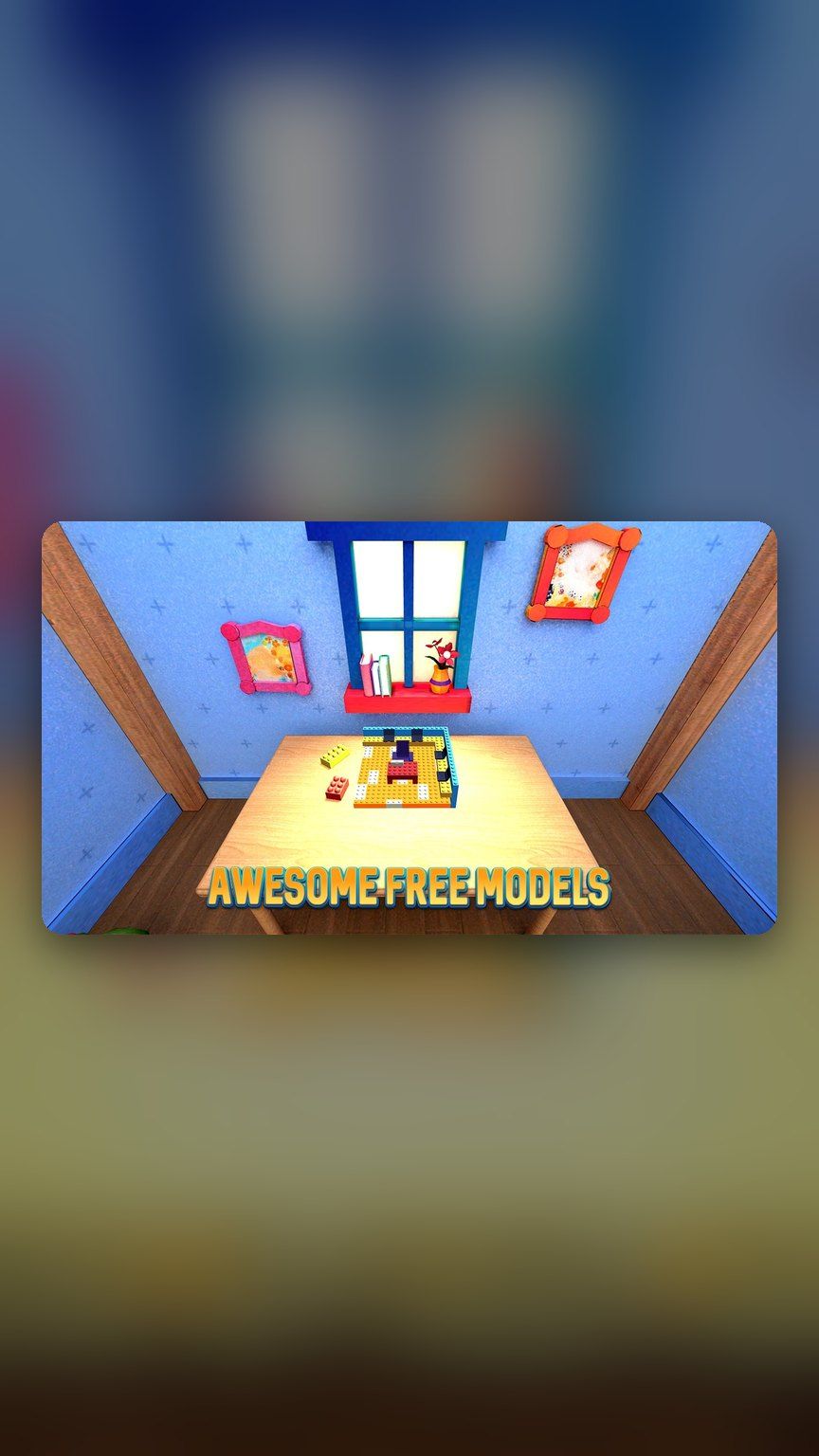 Building a toy-brick model on a desk in a cosy kids’ room
