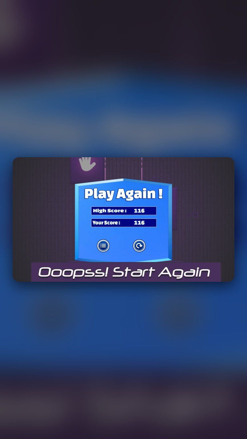 Hand and Feet Challenge play again screen