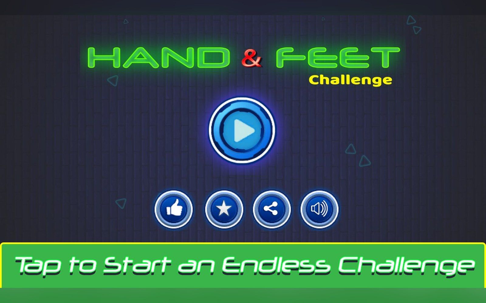 Hand and Feet Challenge title screen