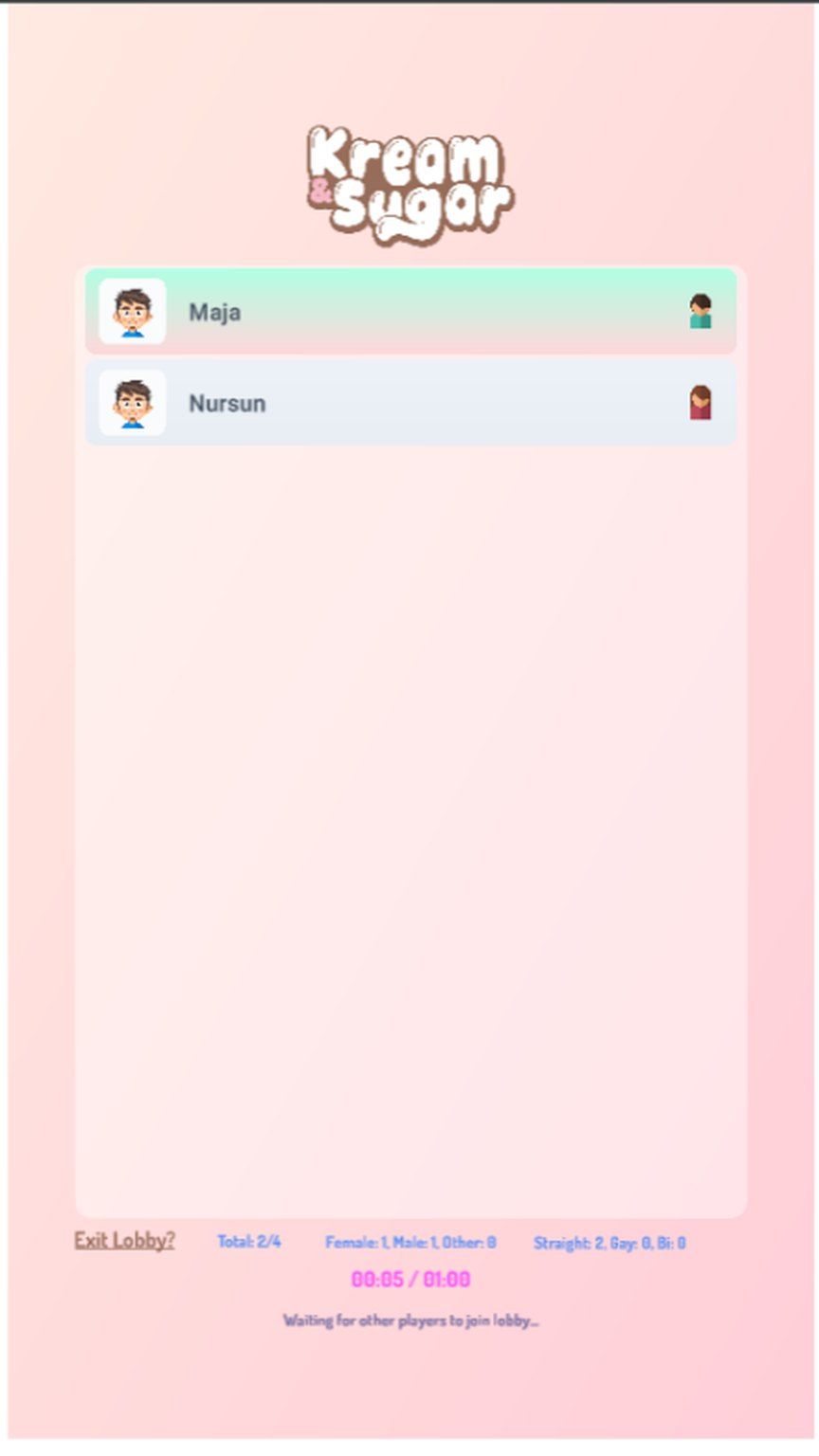 Kream & Sugar player profile screen
