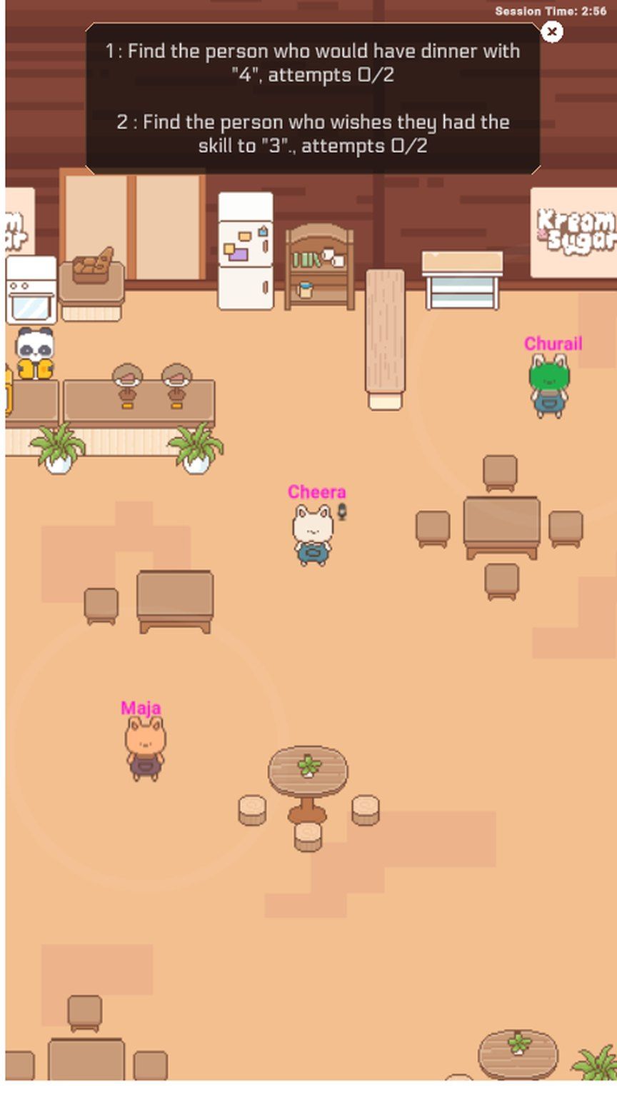 Kream & Sugar quest prompt in the café