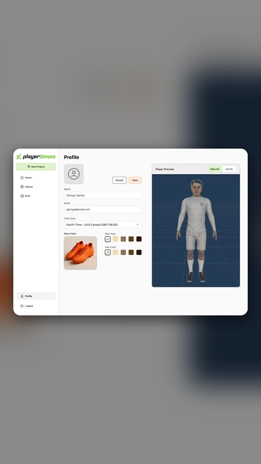 PlayerSense team management screen