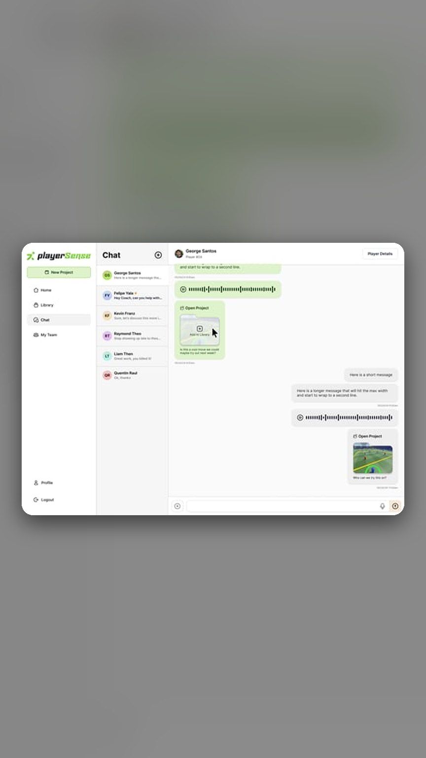 PlayerSense realtime chat