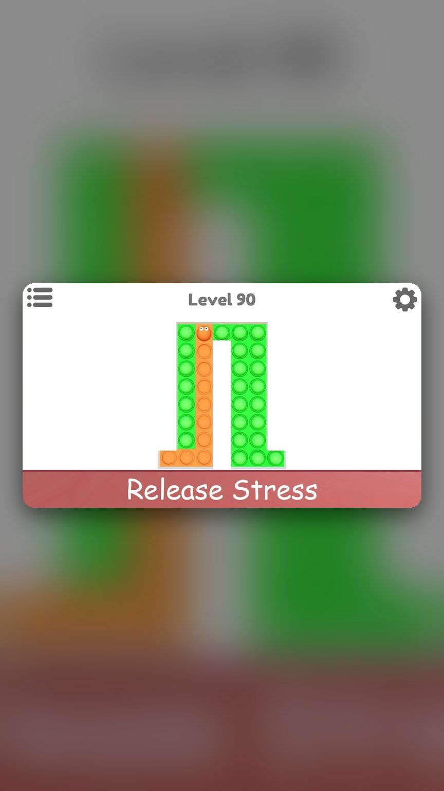 Pop It Maze level 90 — a green and orange pop-it maze