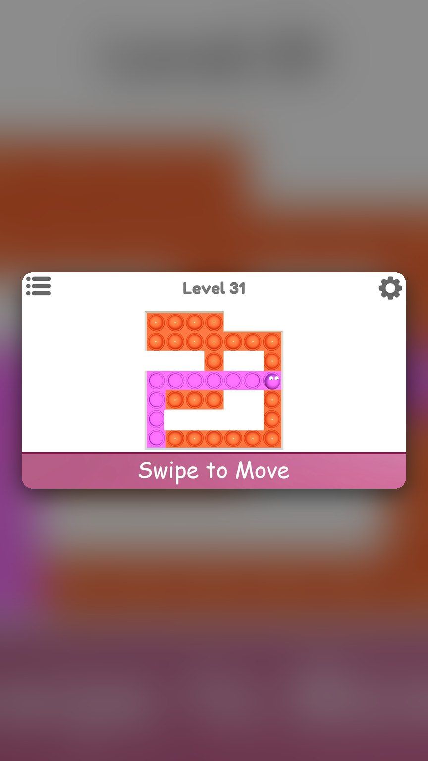 Pop It Maze level 31 — orange and pink bubble maze