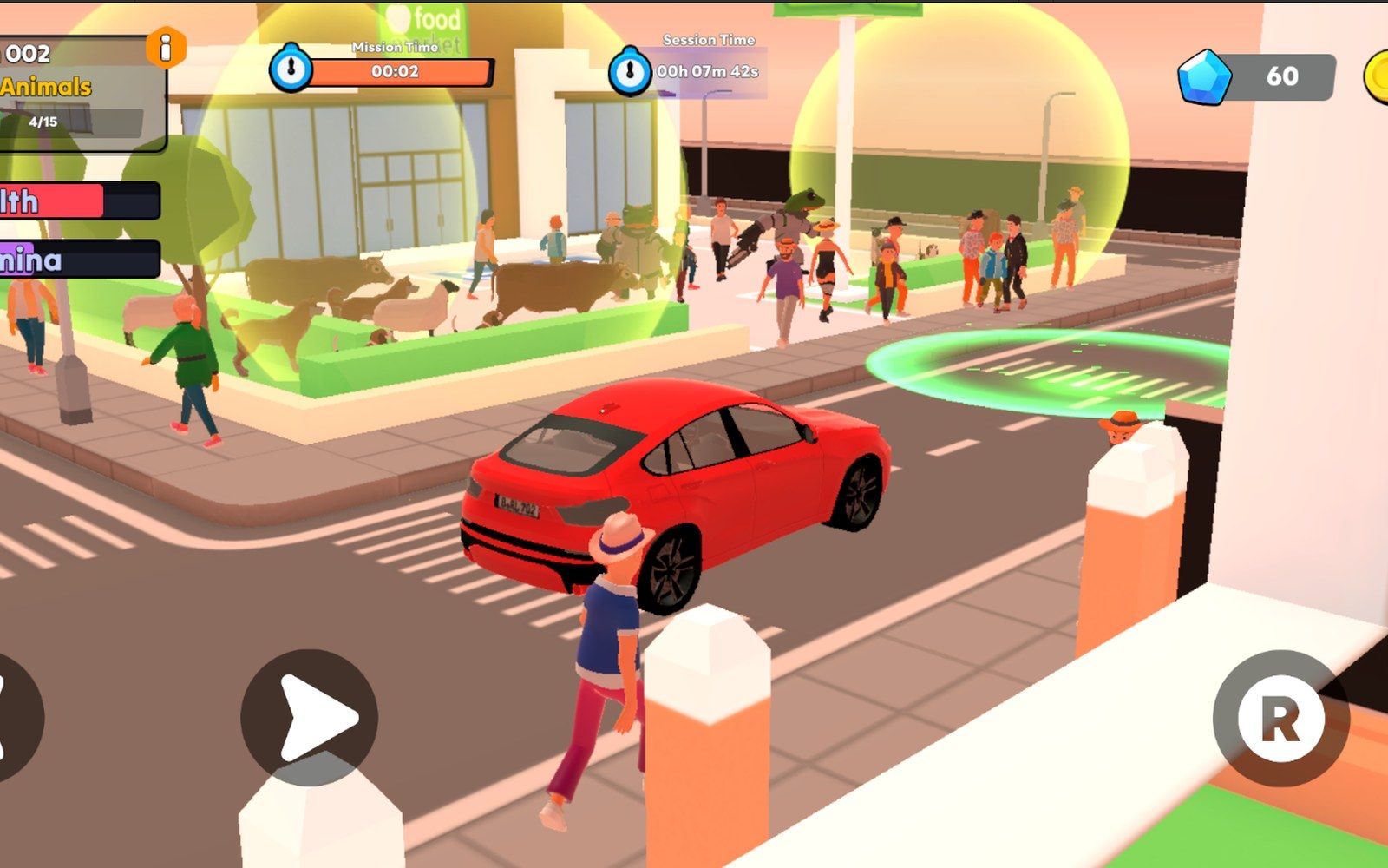 Rush Horizon car driving through an open-world city
