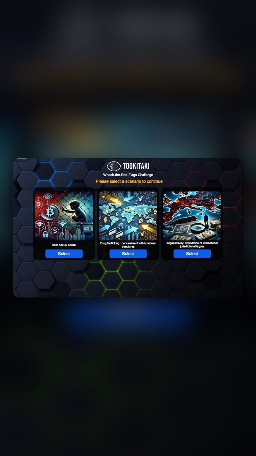 Whack Flag topic selection screen